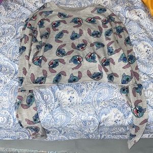 Disney Stitch long sleeve Crop top size small
